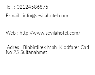 Sevila Hotel iletiim bilgileri